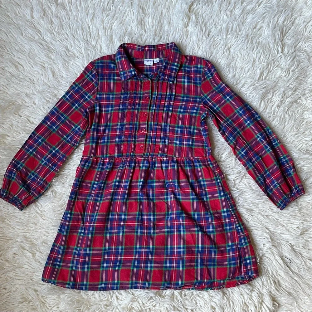 Gap Kids Red Plaid Dress Sz 12